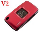 Generic product - 2 Button Aluminum Housing in red for Peugeot